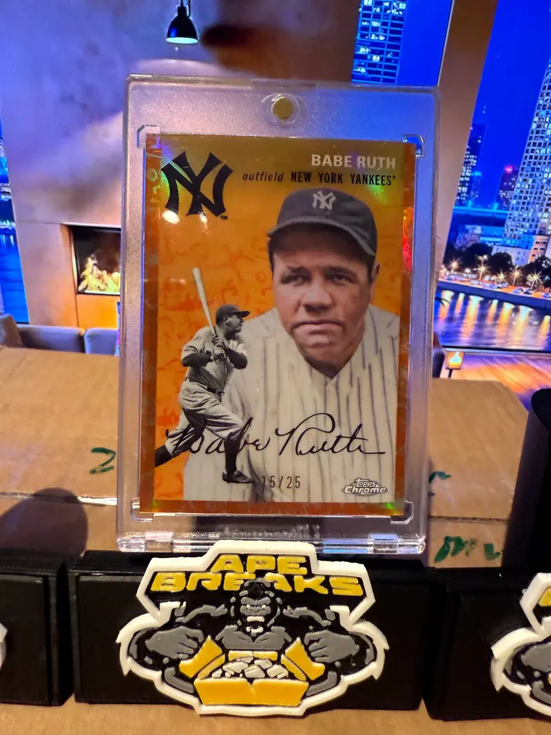 Topps Chrome Babe Ruth New York Yankees Orange Refractor