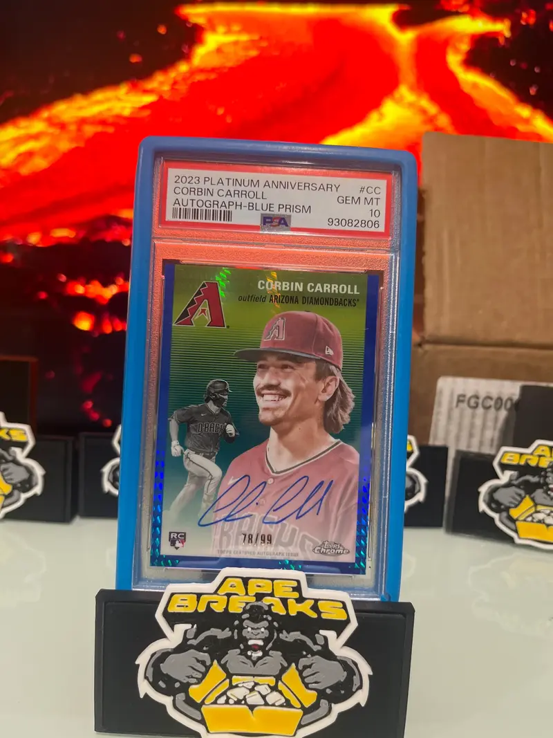 2023 Topps Chrome Platinum Anniversary Corbin Carroll Rookie Autograph Blue Prism