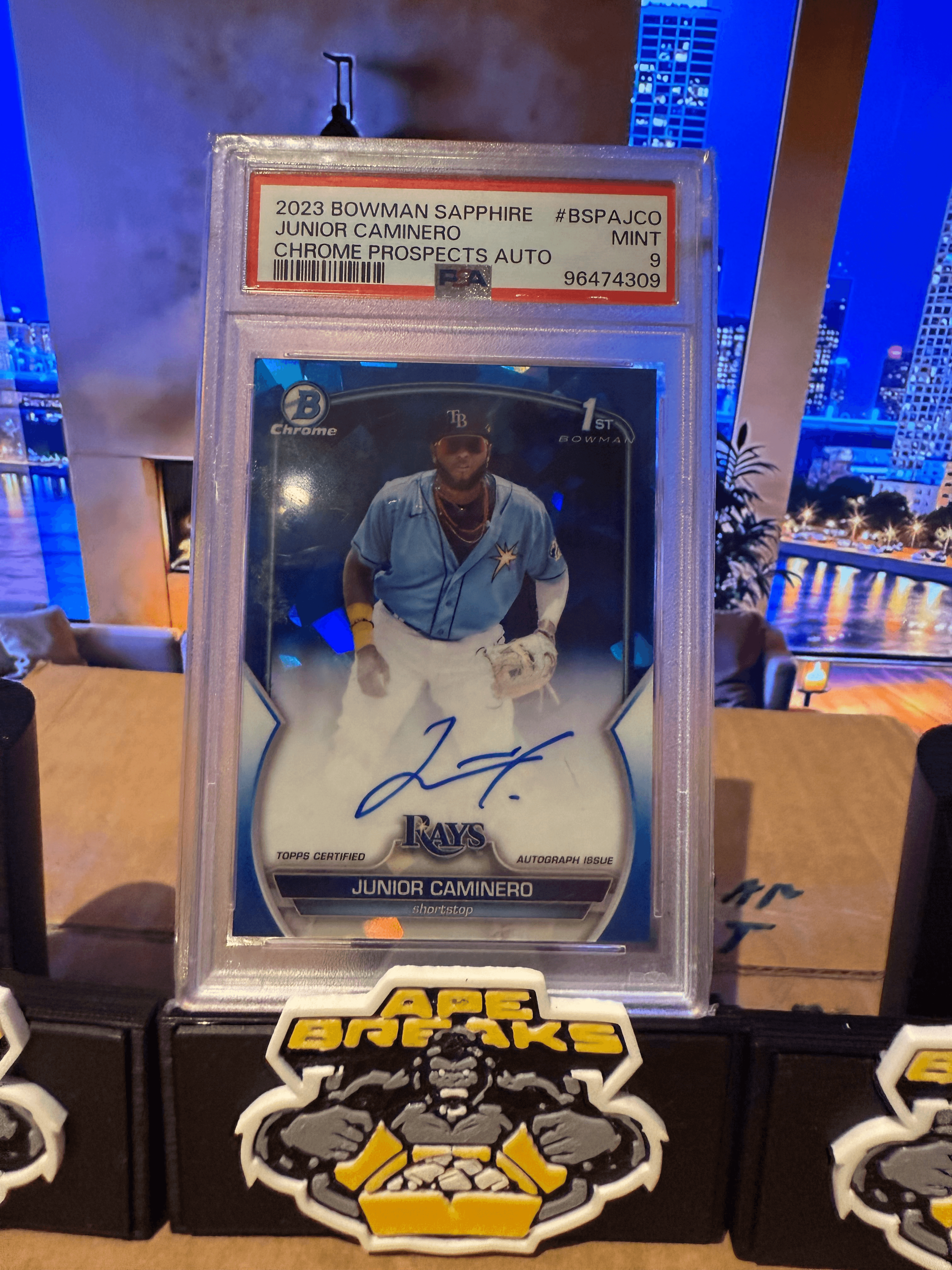 2023 BOWMAN SAPPHIRE Junior Caminero auto PSA 9