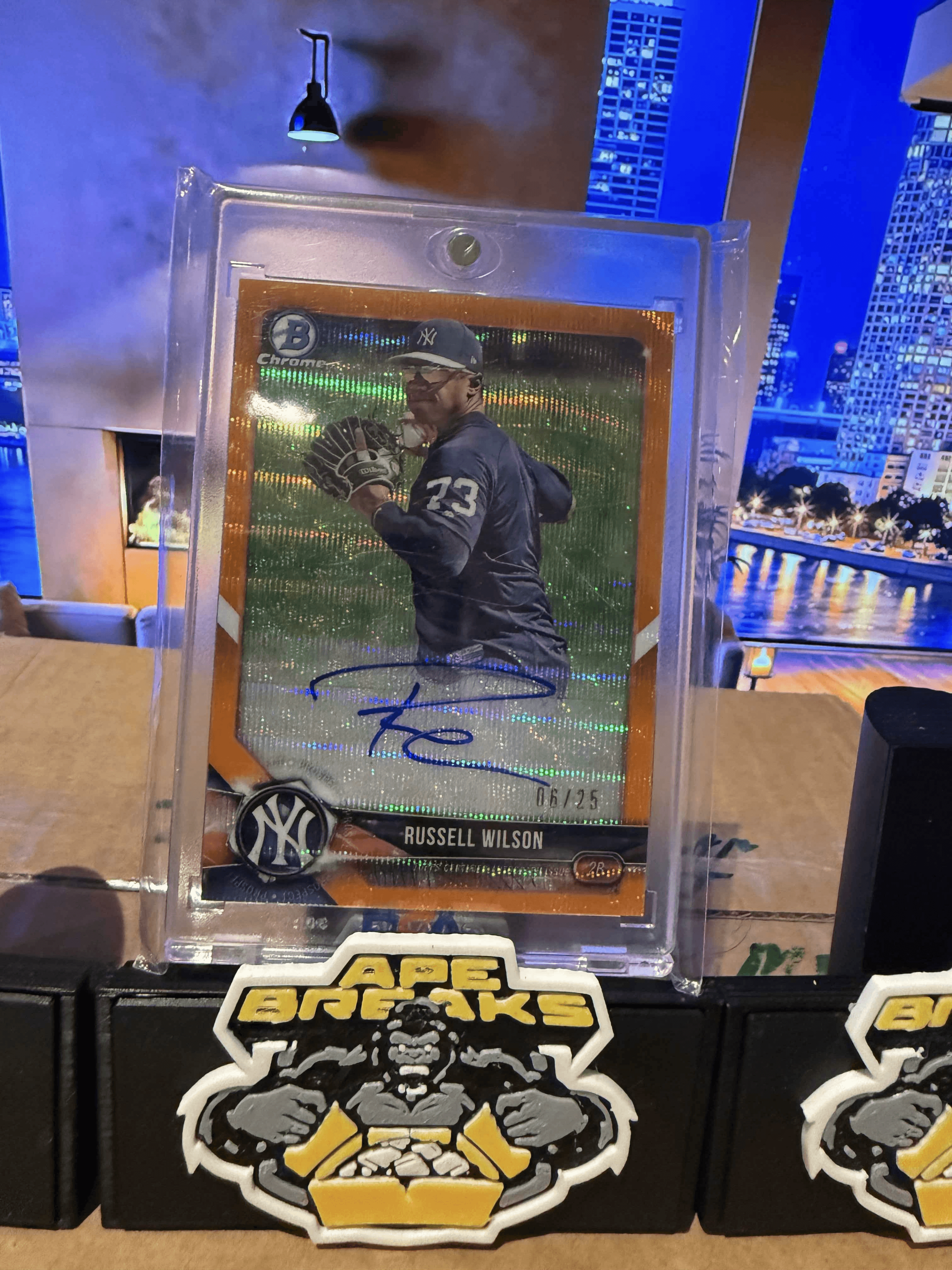 2018 Bowman Baseball Russel Wilson Orange wave auto